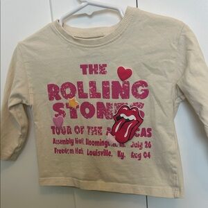 Zara Rolling Stones Kids Cream Long Sleeve Shirt